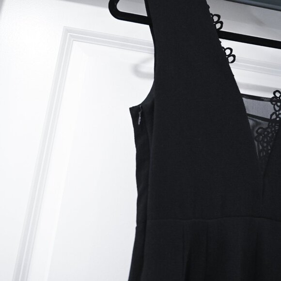 Maje XS/S Lace V-Neck Lace Crepe Wide Leg Jumpsuit - Picture 8 of 11